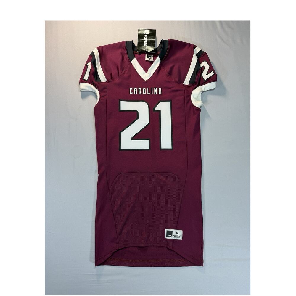 Powers Carolina Football Jersey #21 Maroon White Black Size M
